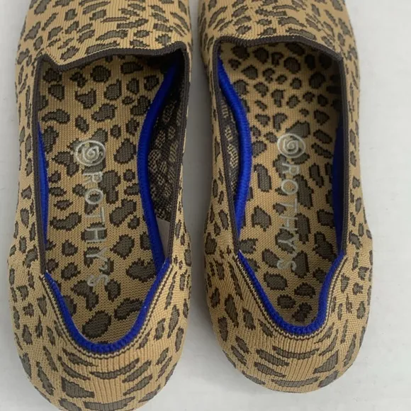Rothy’s spotted leopard print round toe flat loafers