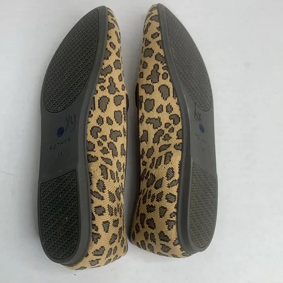 Rothy’s spotted leopard print round toe flat loafers
