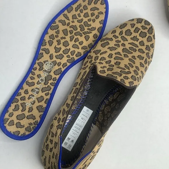 Rothy’s spotted leopard print round toe flat loafers