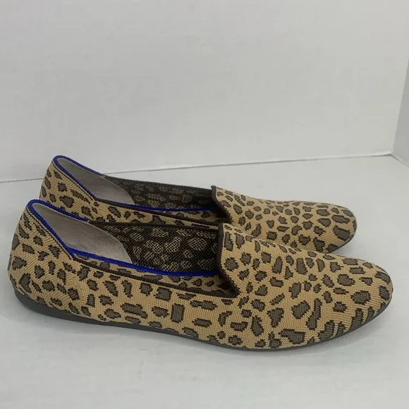 Rothy’s spotted leopard print round toe flat loafers