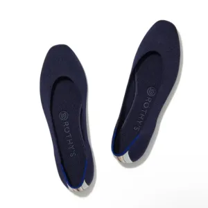 Rothy’s Square Flats Deep Navy Size 8.5 Women’s Washable Lightweight Breathable