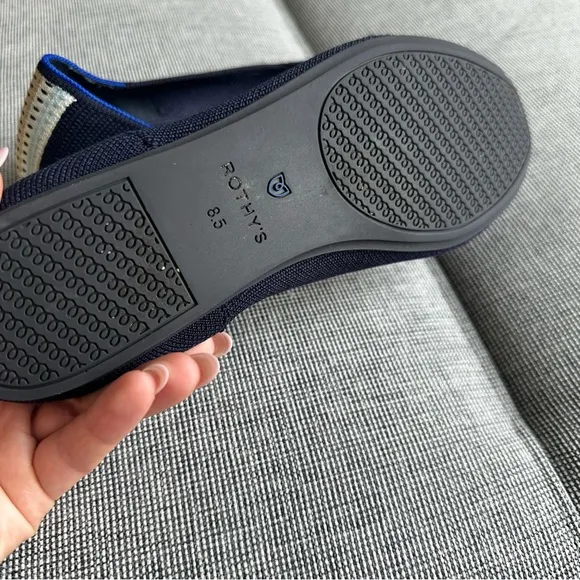 Rothy’s Square Flats Deep Navy Size 8.5 Women’s Washable Lightweight Breathable