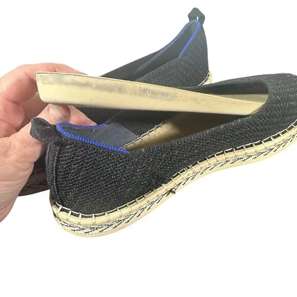 Rothy’s The Espadrille Black Flats Size 12.5 Sustainable Slip-On ShoesComfort