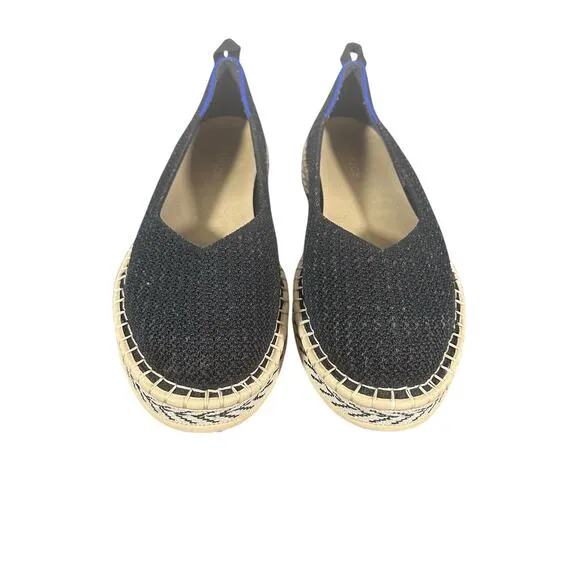 Rothy’s The Espadrille Black Flats Size 12.5 Sustainable Slip-On ShoesComfort