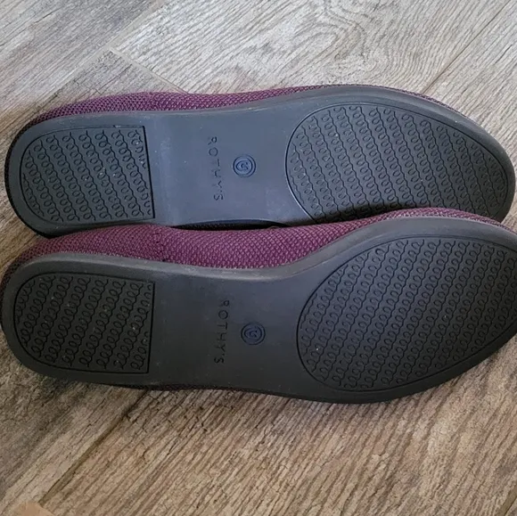 Rothy's The Flat Ballet Flats Shoes Slip On Plum Purple Sustainable Eco Friendly