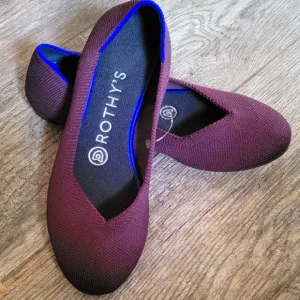 Rothy's The Flat Ballet Flats Shoes Slip On Plum Purple Sustainable Eco Friendly