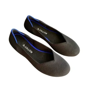 Rothy's “The Flat” Black Round Toe Knit Flats