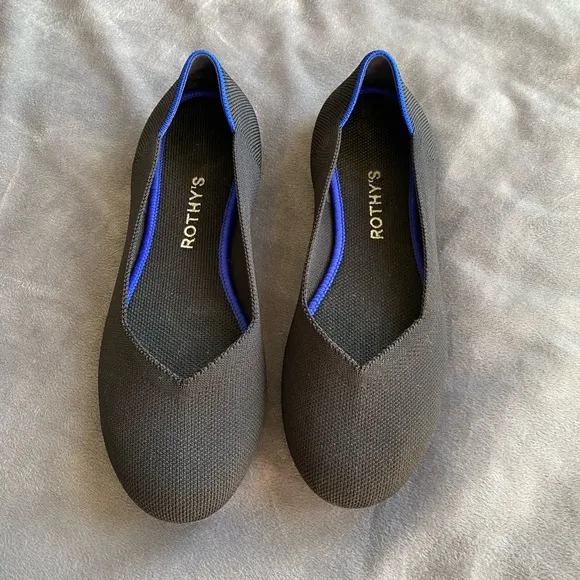 Rothy's “The Flat” Black Round Toe Knit Flats