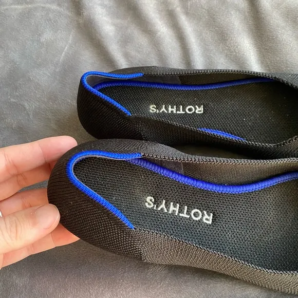 Rothy's “The Flat” Black Round Toe Knit Flats