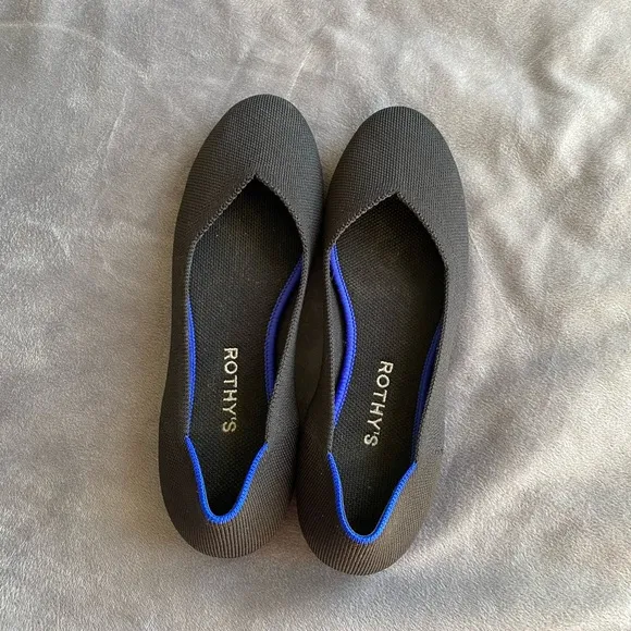 Rothy's “The Flat” Black Round Toe Knit Flats
