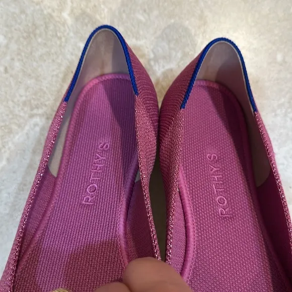 Rothy's The Flat In Bloom Metallic Purple Ballet Shoe 10 slip on flats