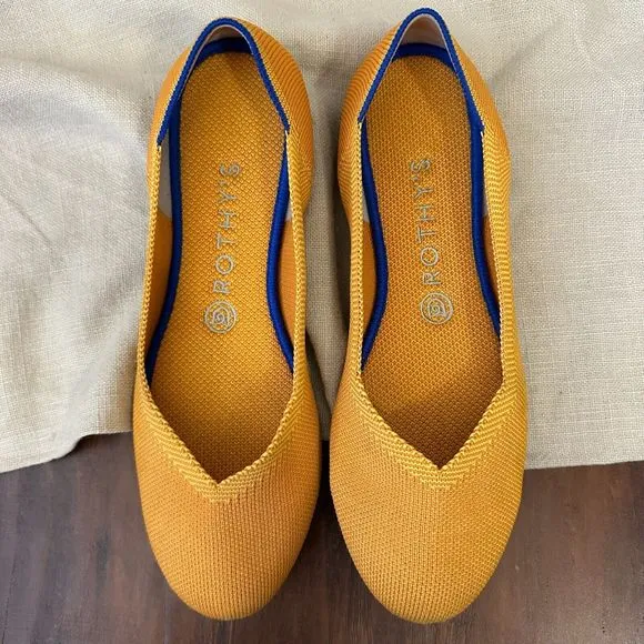 ROTHY'S The Flat in Lemon Drop Ballet Flats Round Toe Slip On RETIRED