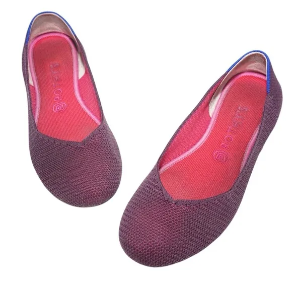 Rothy's The Flat in Retired Berry Lattice Color, Size 9.5