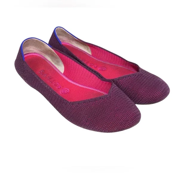 Rothy's The Flat in Retired Berry Lattice Color, Size 9.5