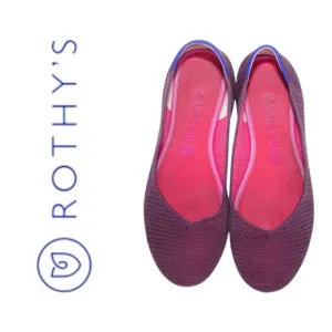 Rothy's The Flat in Retired Berry Lattice Color, Size 9.5