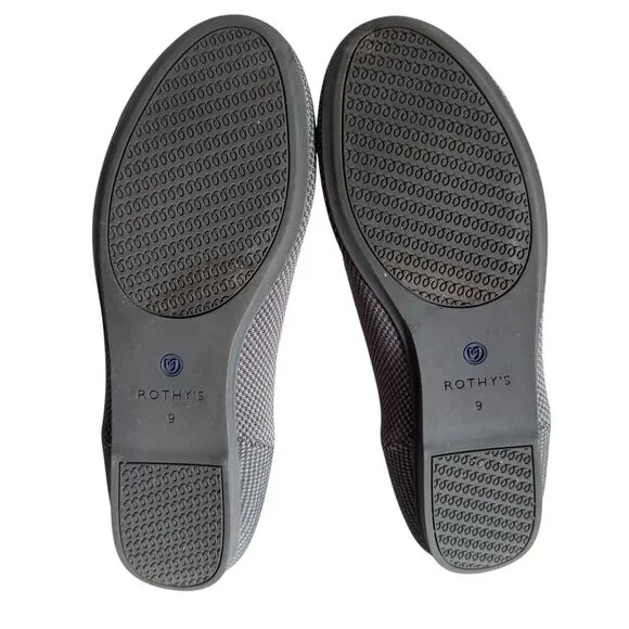 ROTHYS The Flat Pebble Knit Rounded Toe Ballet Flats Slip On Shoes
