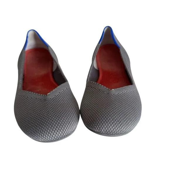 ROTHYS The Flat Pebble Knit Rounded Toe Ballet Flats Slip On Shoes