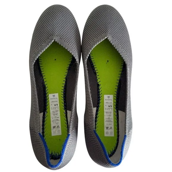 ROTHYS The Flat Pebble Knit Rounded Toe Ballet Flats Slip On Shoes