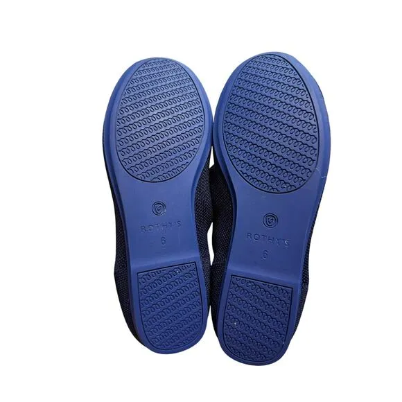 Rothy’s The Flat Slip On Shoes Maritime Navy Blue Woman's 6 Round Toe Minimalis