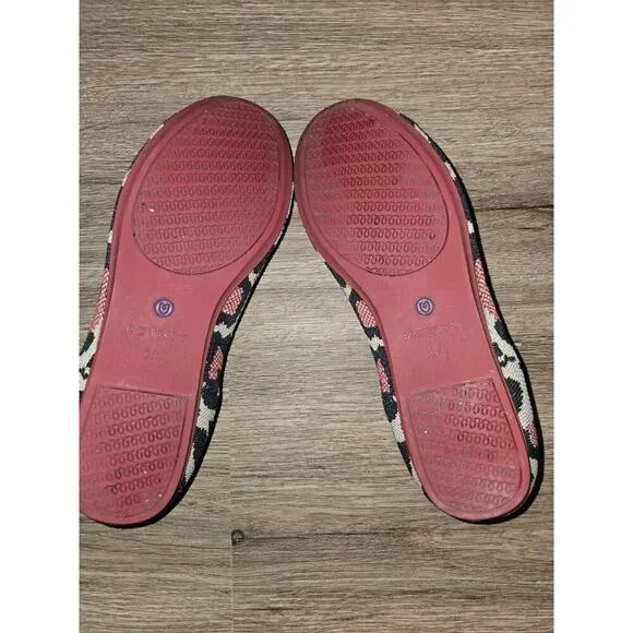 Rothy’s The Flat Womens Red Cat Retired Leopard Ballet Flats Size 6.5 Slip On