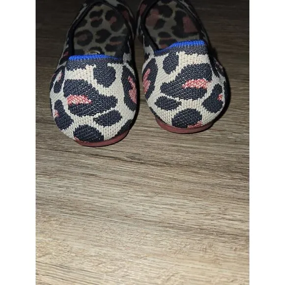 Rothy’s The Flat Womens Red Cat Retired Leopard Ballet Flats Size 6.5 Slip On