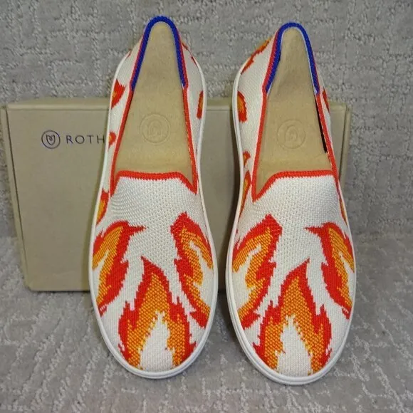Rothy's The Kids Sneaker Flames Slip On Flats Shoes Kids Size 10-13-1-2