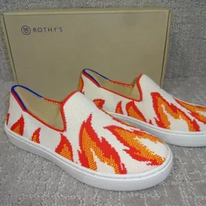 Rothy's The Kids Sneaker Flames Slip On Flats Shoes Kids Size 10-13-1-2