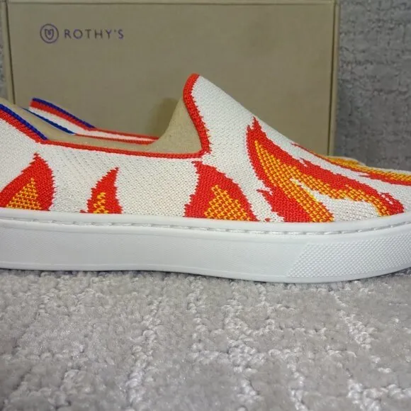 Rothy's The Kids Sneaker Flames Slip On Flats Shoes Kids Size 10-13-1-2