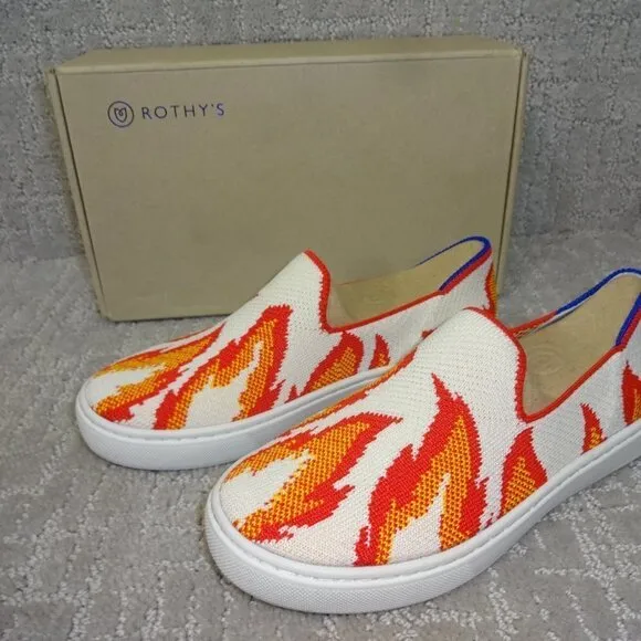 Rothy's The Kids Sneaker Flames Slip On Flats Shoes Kids Size 10-13-1-2