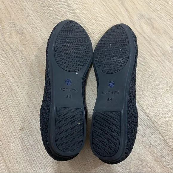 Rothy’s The Loafer Black Honeycomb Slip On Flats