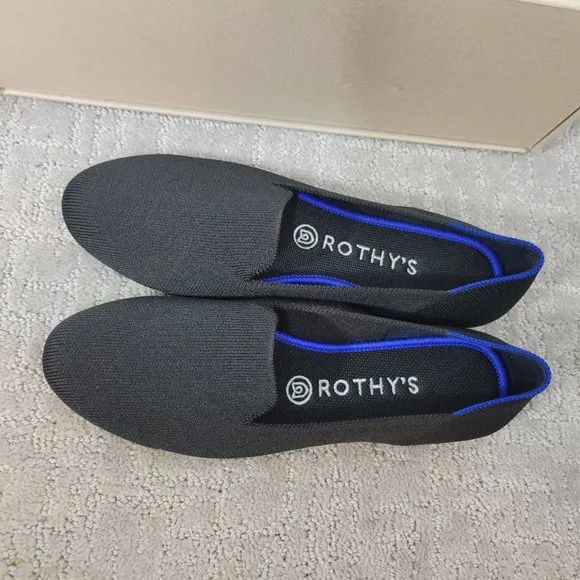 Rothy’s The Loafer Black Solid Slip On Flats Shoe Women's Size US 7, 7.5, 8