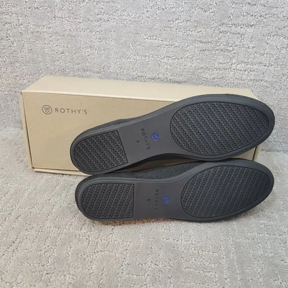 Rothy’s The Loafer Black Solid Slip On Flats Shoe Women's Size US 7, 7.5, 8