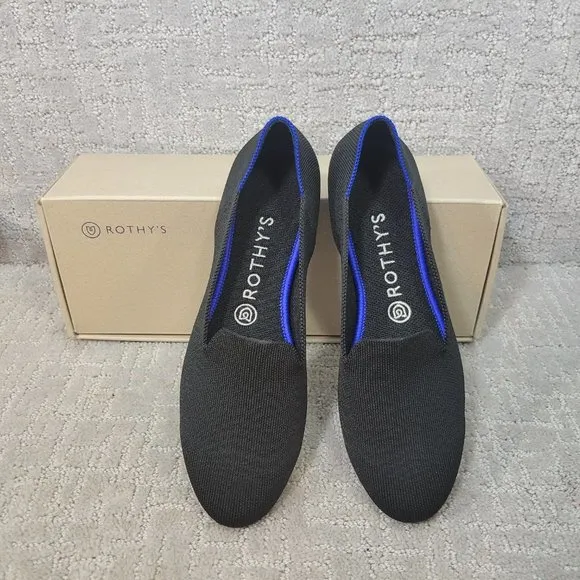 Rothy’s The Loafer Black Solid Slip On Flats Shoe Women's Size US 7, 7.5, 8