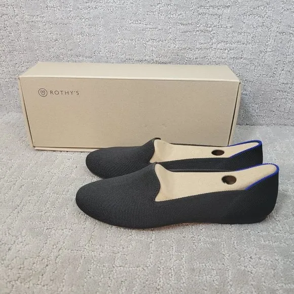 Rothy’s The Loafer Black Solid Slip On Flats Shoe Women's Size US 7, 7.5, 8