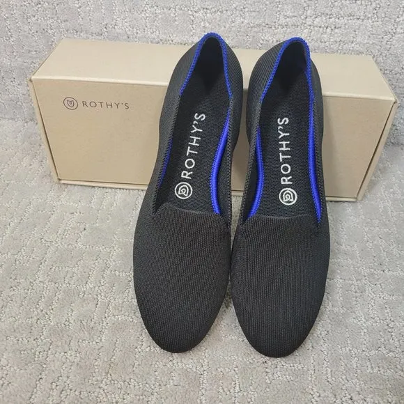 Rothy’s The Loafer Black Solid Slip On Flats Shoe Women's Size US 7, 7.5, 8