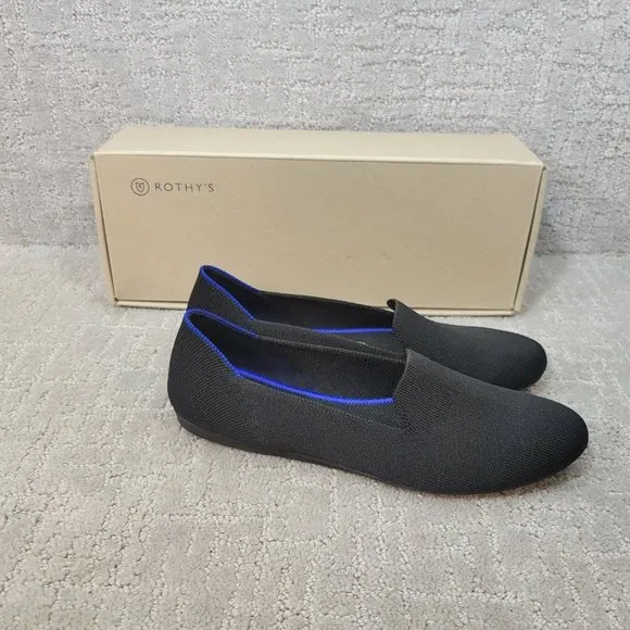 Rothy’s The Loafer Black Solid Slip On Flats Shoe Women's Size US 7, 7.5, 8