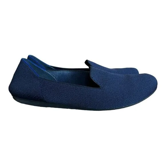 Rothy's The Loafer Classic Navy Knit Fabric Slip On Flats Women’s 7.7