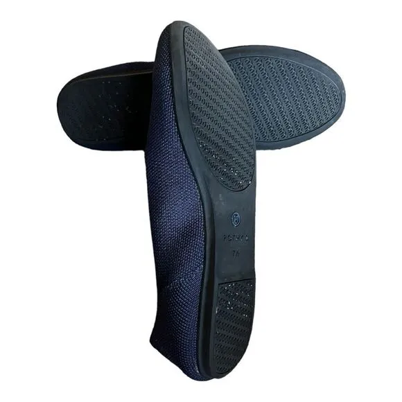 Rothy's The Loafer Classic Navy Knit Fabric Slip On Flats Women’s 7.7