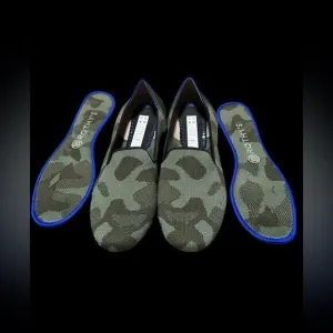 Rothy’s The Loafer Green Olive Camo Slip On Flats Size 9.5