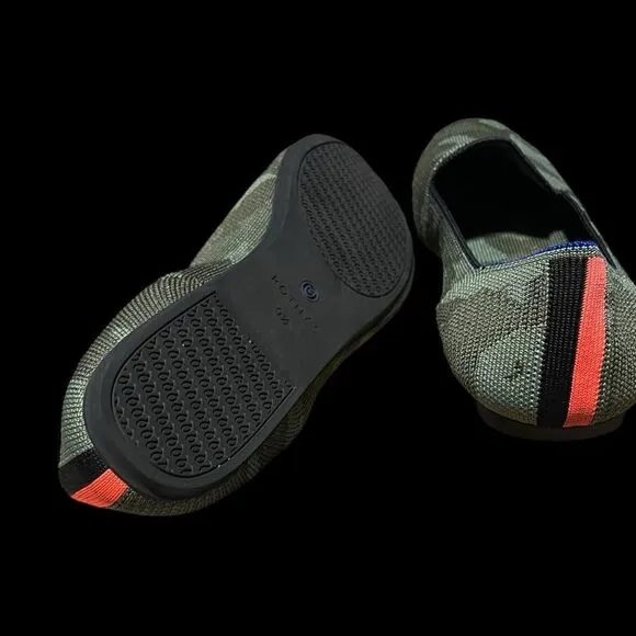 Rothy’s The Loafer Green Olive Camo Slip On Flats Size 9.5