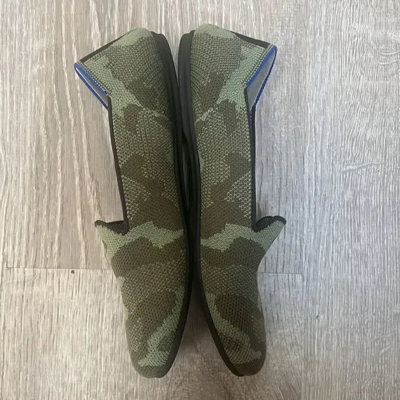 Rothy's The Loafer Olive Camo Printed Knit Fabric Slip On Flats kids size 4