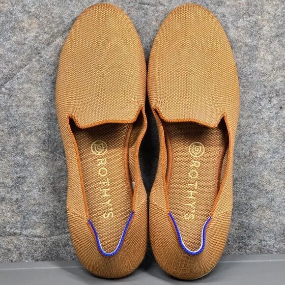 Rothy's The Loafer Women Sz 10‎ Fawn Camel Slip On Ballerina Flats Comfort Shoes