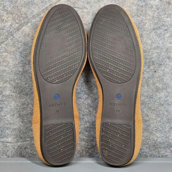 Rothy's The Loafer Women Sz 10‎ Fawn Camel Slip On Ballerina Flats Comfort Shoes