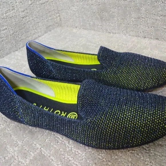 Rothy's The Loafer Women's Size 9 US Metallic Lattice Stitch Slip On Flats Shoe