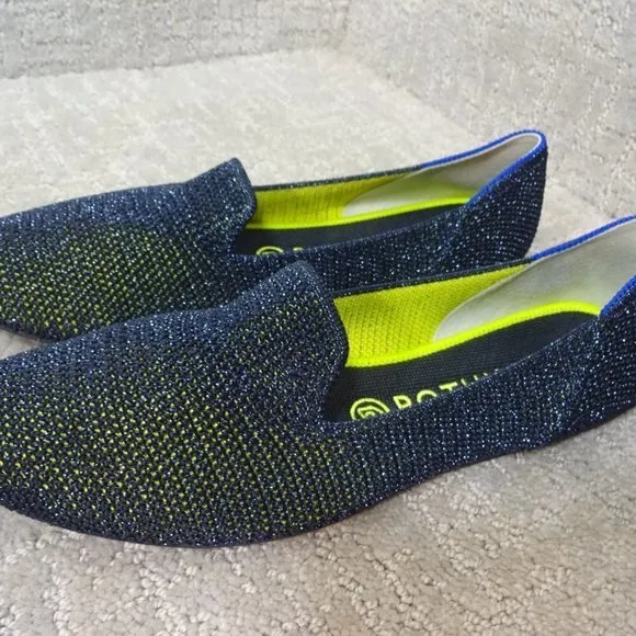 Rothy's The Loafer Women's Size 9 US Metallic Lattice Stitch Slip On Flats Shoe