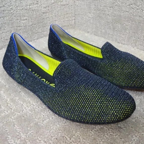 Rothy's The Loafer Women's Size 9 US Metallic Lattice Stitch Slip On Flats Shoe