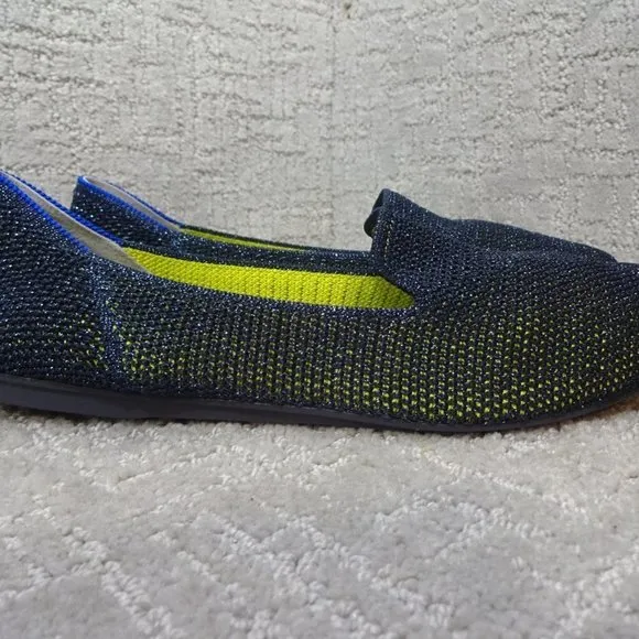 Rothy's The Loafer Women's Size 9 US Metallic Lattice Stitch Slip On Flats Shoe