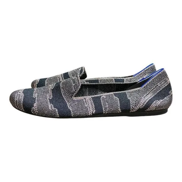 Rothys The Loafer WMNS 12.5 Golden Shimmer Slip on Flats Black Festive Party