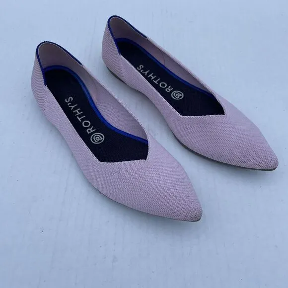 Rothy’s The Point Ballet Flats Slip On Knitted Comfort Shoes Size 10 Pink