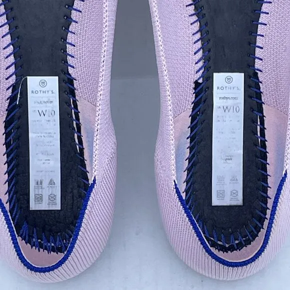 Rothy’s The Point Ballet Flats Slip On Knitted Comfort Shoes Size 10 Pink